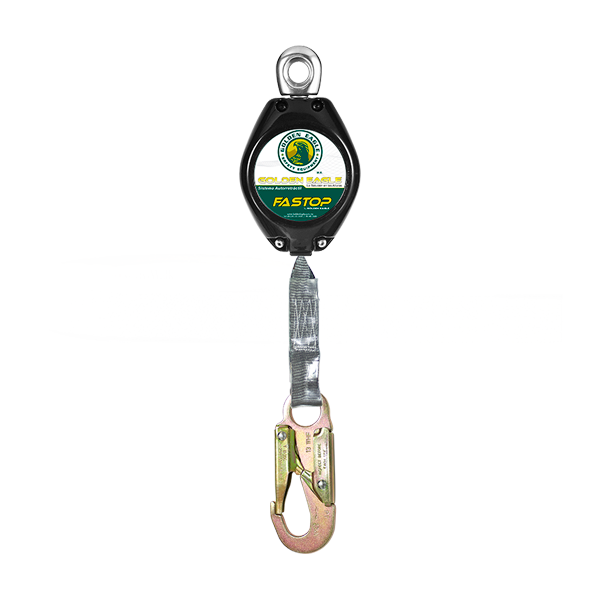 LÍNEA DE VIDA AUTORRETRÁCTIL CARCAZA DE ALUMINIO Y CABLE DE DYNEEMA 1" FASTOP GOLDEN EAGLE NEGRO EC7011 3.3 M
