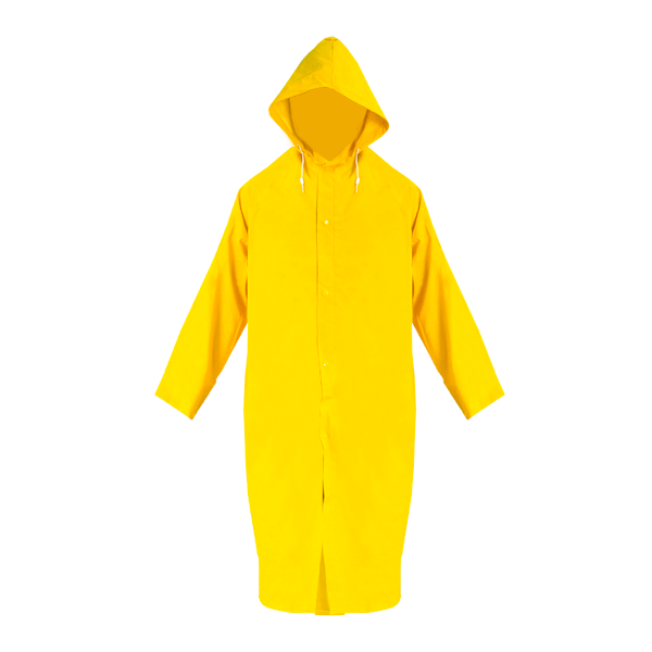 IMPERMEABLE PVC/POLIÉSTER GABARDINA LARGA DERMAWEAR DERMACARE AMARILLO I-4249