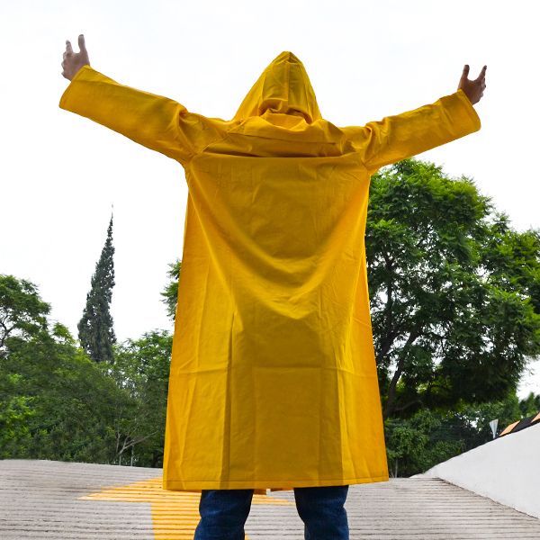 Impermeable PVC/Poliéster Gabardina Larga DermaWear DermaCare Amarillo I-4249 - 3