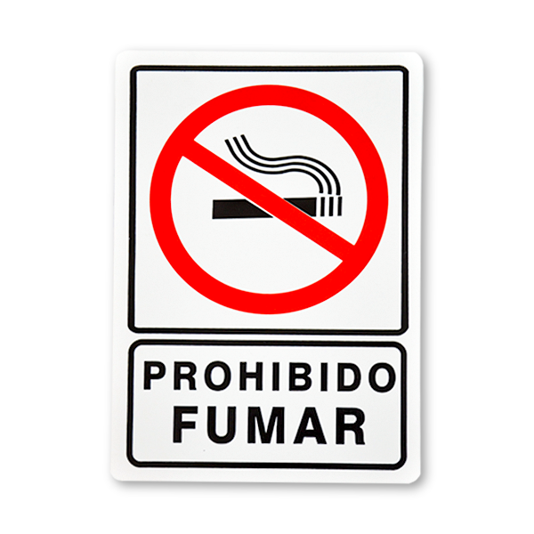 SEÑALAMIENTO PROHIBIDO FUMAR SCREEN BLANCO/ROJO R-01 25 X 35 CM