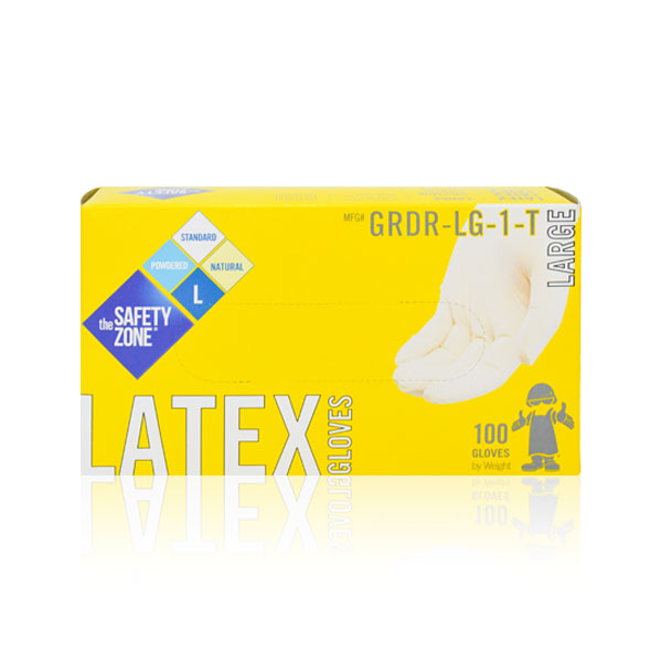 Guante Látex Natural 4.5 mil Desechable con Polvo Texturizado The Safety Zone (Paq. con 100 Pza.) Blanco GRDR-(SIZE)-1-T - 3