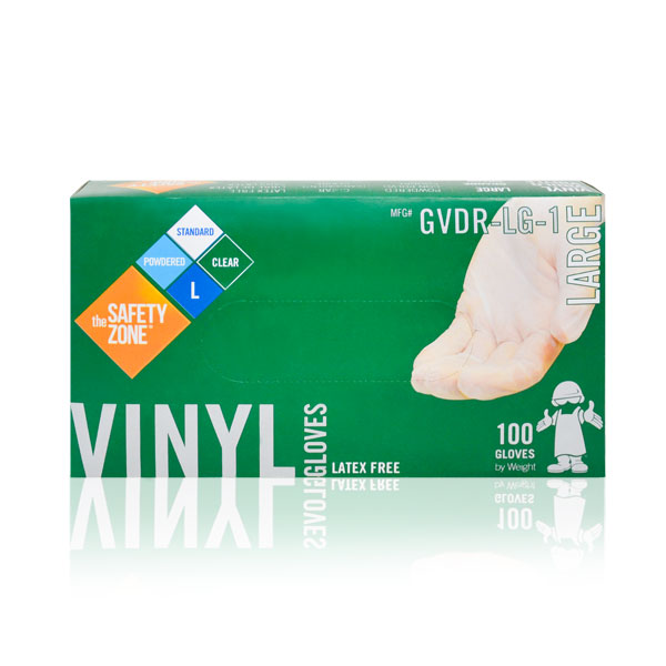 Guante Vinilo Desechable con Polvo Uso para Alimentos The Safety Zone (Paq. con 100 Pza.) Transparente GVDR-(SIZE)-1 - 3