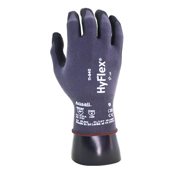 Guante Nylon/Spandex Recubierto de Nitrilo Fortix HyFlex Ansell (Par) Gris/Negro 11-840 - 0