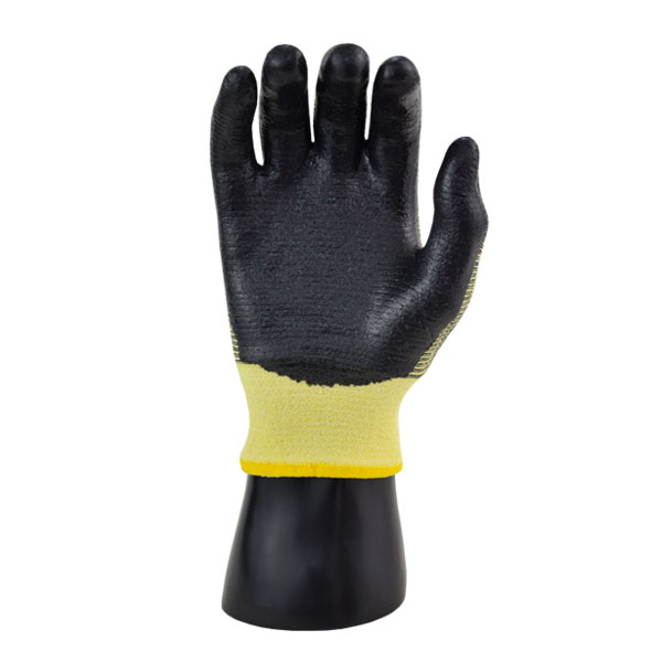 Guante Kevlar Recubierto de Nitrilo Espumado Resistente a Cortes Nivel A2 HyFlex Ansell (Par) Amarillo/Negro 11-510 - 1