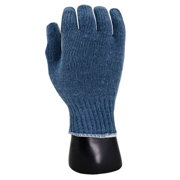 GUANTE ALGODÓN/POLIÉSTER TIPO JAPONÉS CON PALMA DE CARNAZA GISA (PAR) AZUL/GRIS GK-13M8/M UNITALLA