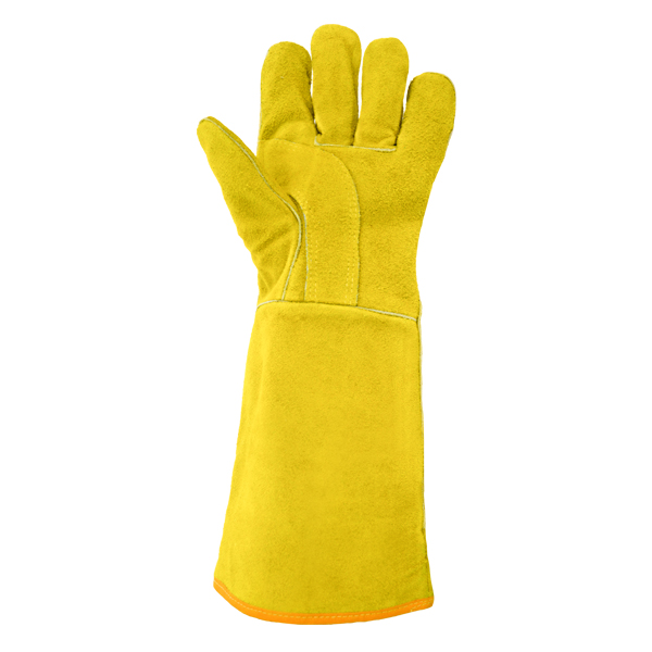 Guante Piel con Forro de Kevlar/Algodón y Refuerzo de Cuero Largo 10" para Soldador ActivArmr WorkGuard Ansell (Par) Amarillo 43-216 # 10 - 1