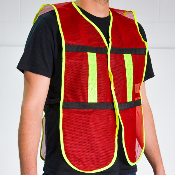 Chaleco Malla con Bies Alta Visibilidad Jyrsa Rojo ECO-1011RCRL … - 2