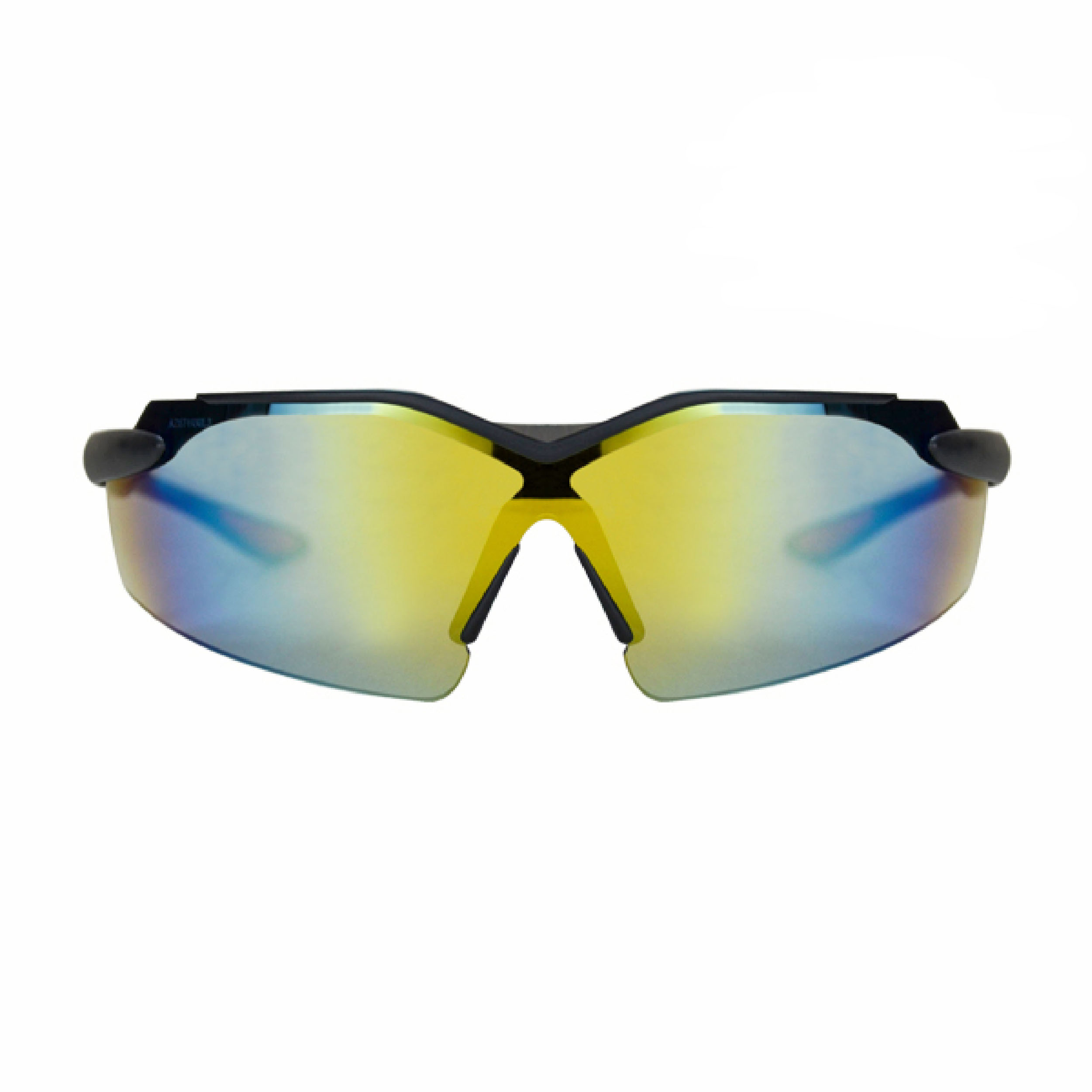 LENTE SPIDERGLASS POLICARBONATO REFLEJANTE ANTIEMPAÑANTE CON ARMAZÓN NEGRO LAMIRA DORADO 4004-GM AF …