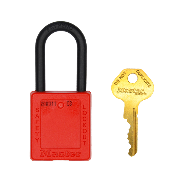 Candado de Seguridad Termoplástico Dieléctrico Zenex Master Lock Rojo 406RED 38 x 38 mm - 1