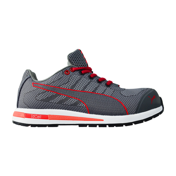 ZAPATO TENIS CON CASCO POLIMÉRICO DIELÉCTRICO PUMA SAFETY GRIS/ROJO P074