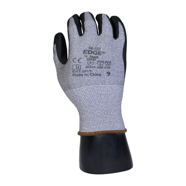 GUANTE, HPPE/NYLON/POLIÉSTER/SPANDEX RECUBIERTO DE NITRILO EDGE ANSELL (PAR) GRIS/NEGRO 48-702