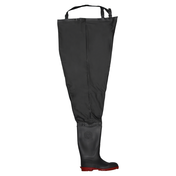 BOTA PANTALONERA CON CASCO PRO RUBBER NEGRO IQBNW