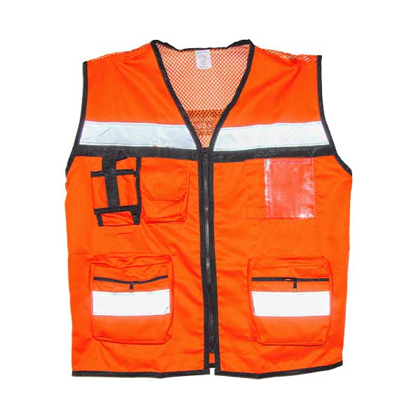 CHALECO RESCATISTA CON MALLA EN ESPALDA LAMIRA NARANJA YLK-240