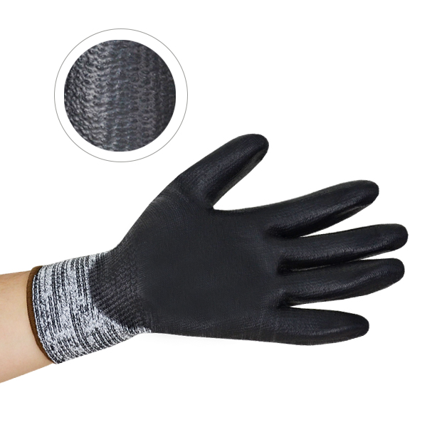 Guante Polietileno/Nylon/Spandex Recubierto de Poliuretano Resistente a Cortes Nivel A3 EDGE Ansell (Par) Gris/Negro 48-705 - 3