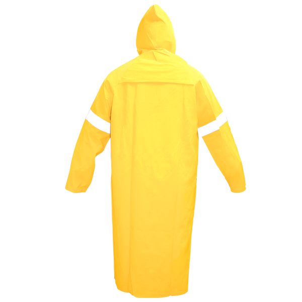 Impermeable PVC Calibre 0.33 mm Gabardina Larga con Reflejante MRS Amarillo DZ1001R - 2
