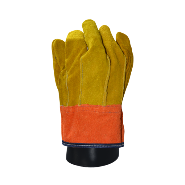GUANTE CARNAZA CORTO LAMIRA (PAR) NARANJA/AMARILLO AS-327 RIZO-1 # 10