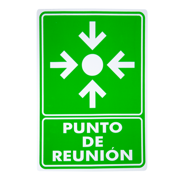 SEÑALAMIENTO ESTIRENO PUNTO DE REUNIÓN EXTINPAR ... S00161-03 35 X 50 CM