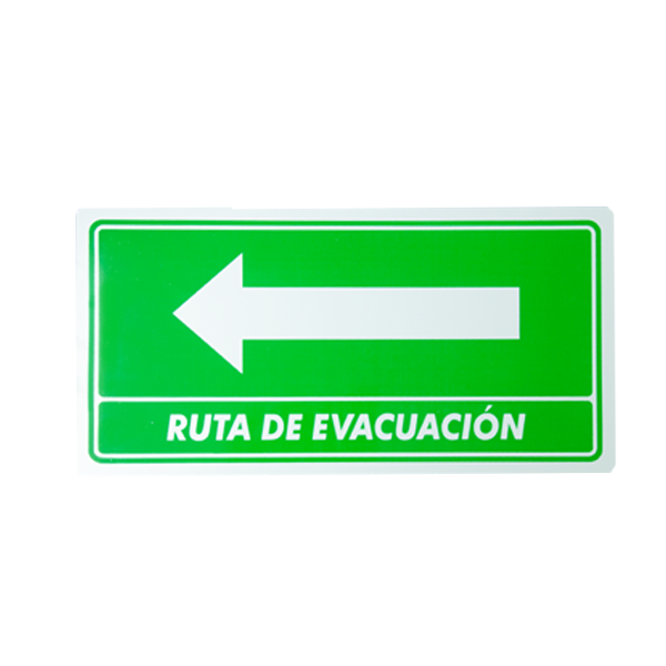 SEÑALAMIENTO RUTA DE EVACUACIÓN IZQUIERDA EXTINPAR ... S00134-07 20 X 40 CM