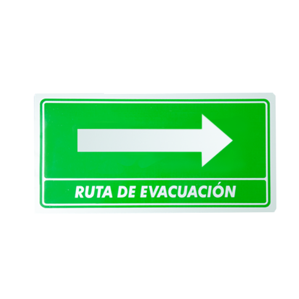SEÑALAMIENTO RUTA DE EVACUACIÓN DERECHA EXTINPAR ... S00130-07 20 X 40 CM