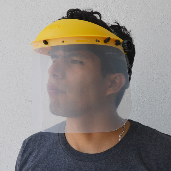 Protector Facial HDPE Mica Clara con Suspensión Matraca Jyrsa Amarillo WW-1117CK … - 3