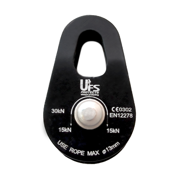 POLEA SENCILLA ALEACIÓN DE ALUMINIO SOPORTA HASTA 30 KN UFS NEGRO USP-SP01 13 MM
