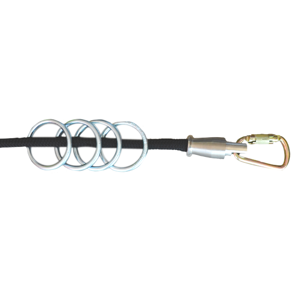 Línea de Vida Horizontal Temporal para 4 Usuarios Soporta Hasta 25 kN UFS Negro USP-14020 20 m - 1