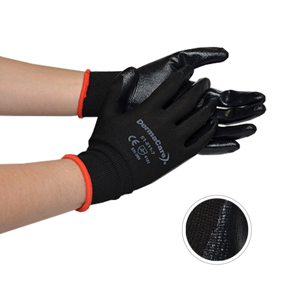 Guante Nylon Recubierto de Nitrilo DermaFlex DermaCare (Par) Negro 51-811 - 3