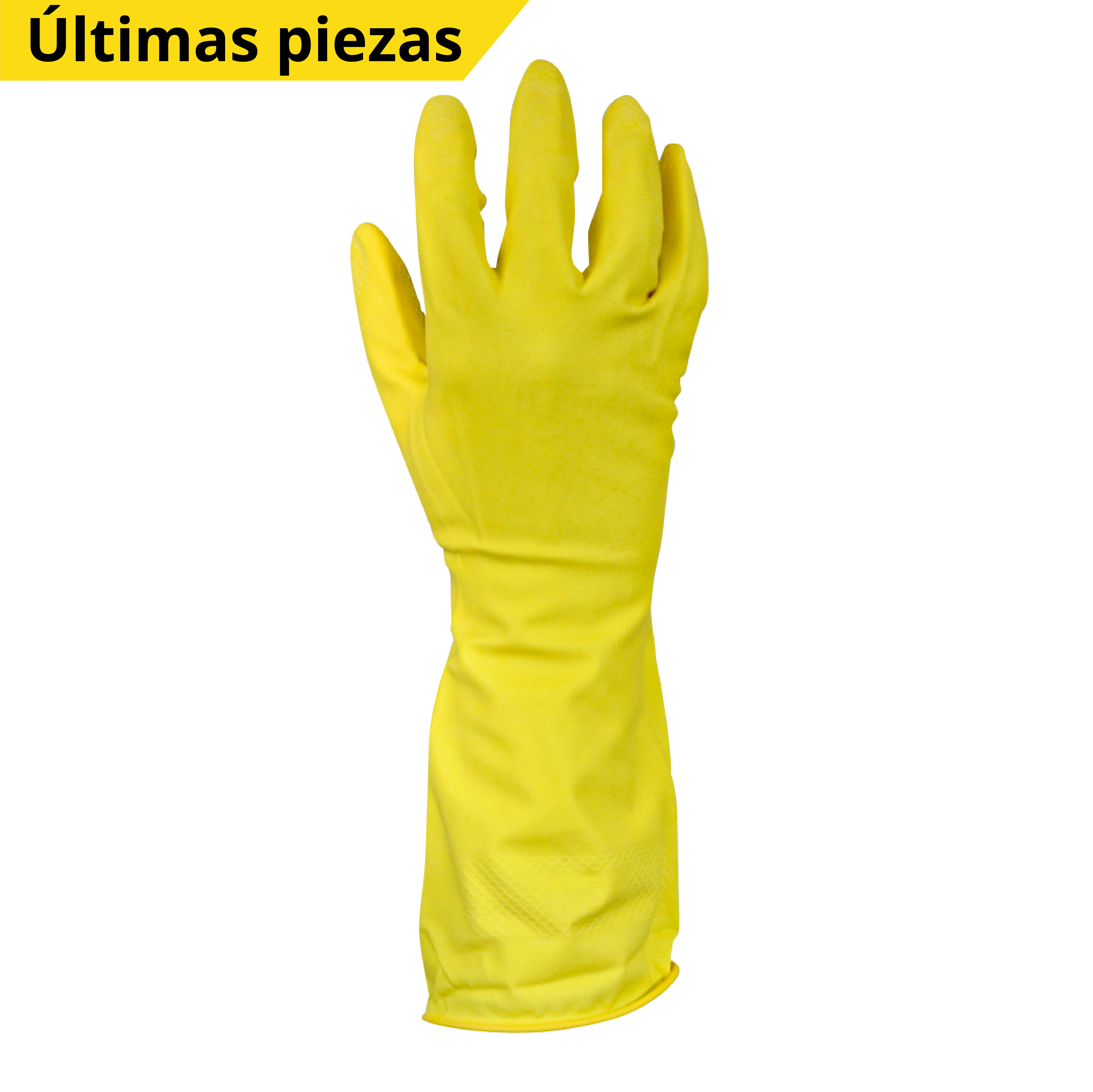 GUANTE LÁTEX 18 MIL LARGO 13" FORRO FLOCADO DE ALGODÓN PARA USO DOMÉSTICO DERMACARE (PAR) AMARILLO 56-133 # 7