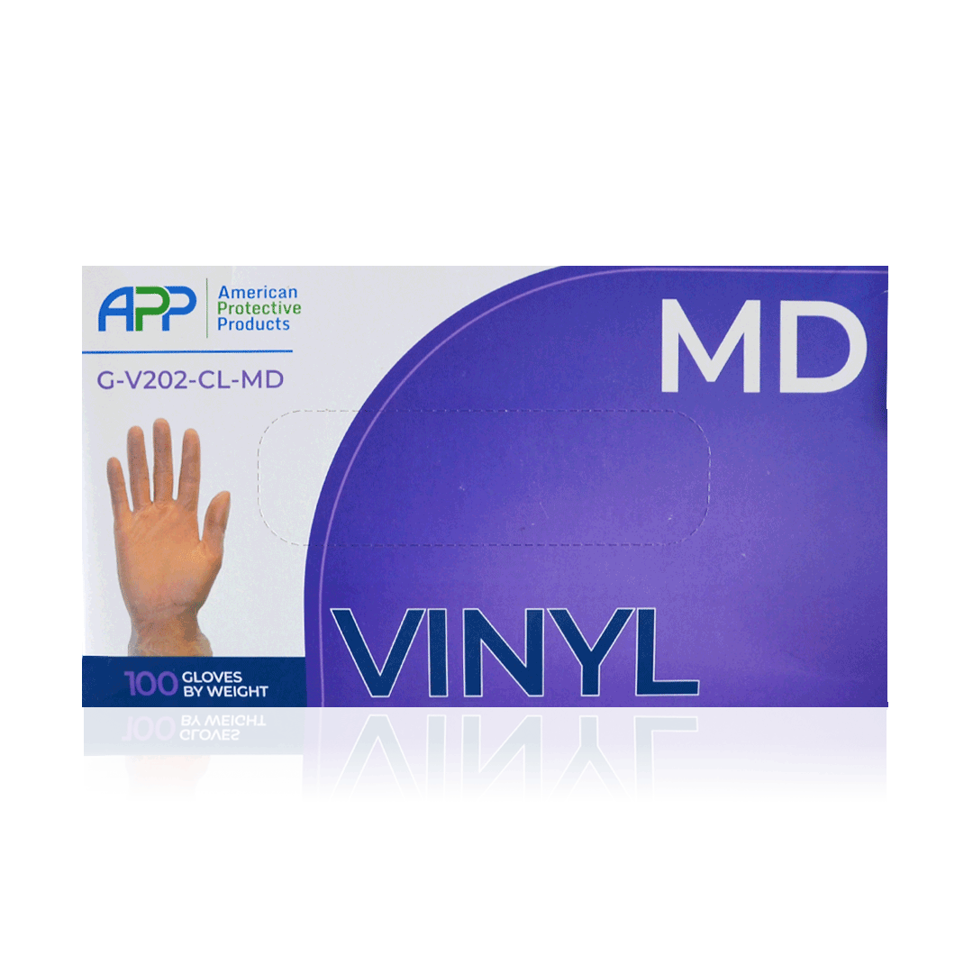 Guante Vinil Desechable con Polvo (Paq. con 100 Pieza) APP Transparente G-V200s-CL - 3
