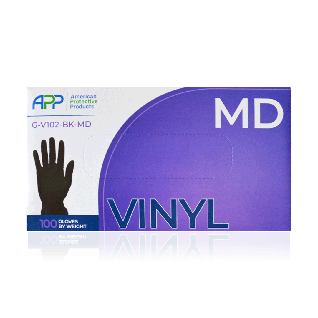 Guante Vinil Desechable sin Polvo (Paq. con 100 Pieza) APP Negro G-V100s-BK - 3