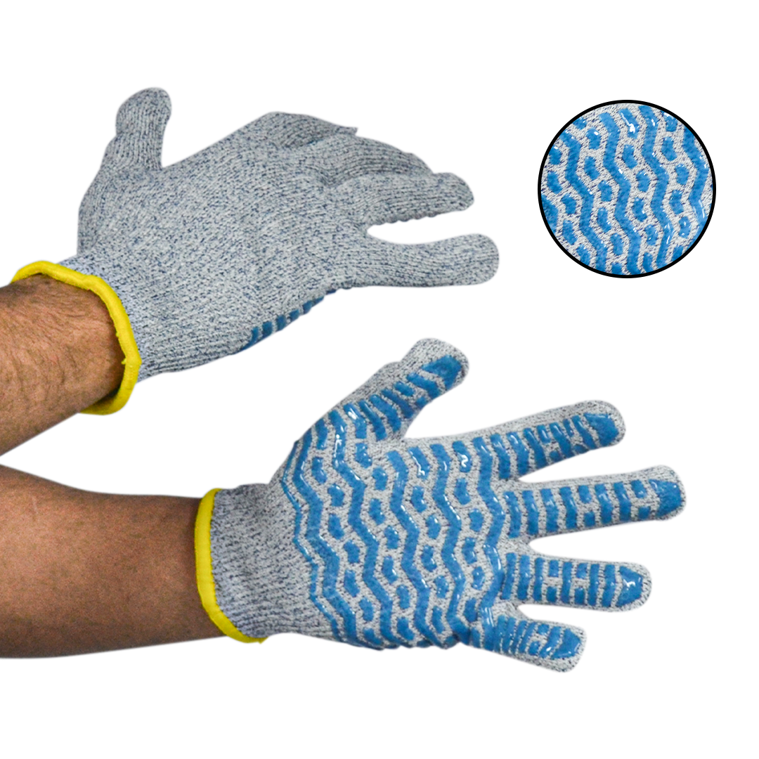 Guante Anticorte A3 Recubierto de Silicón (Par) Azul HL-3043B LG - 3