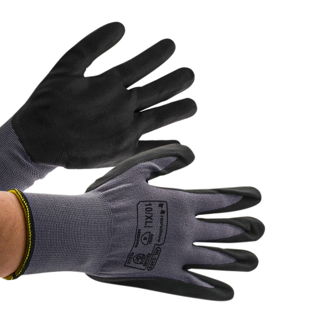 Guante Nylon/Spandex Recubierto de Nitrilo (Par) Gris/Negro HL-2203 - 3