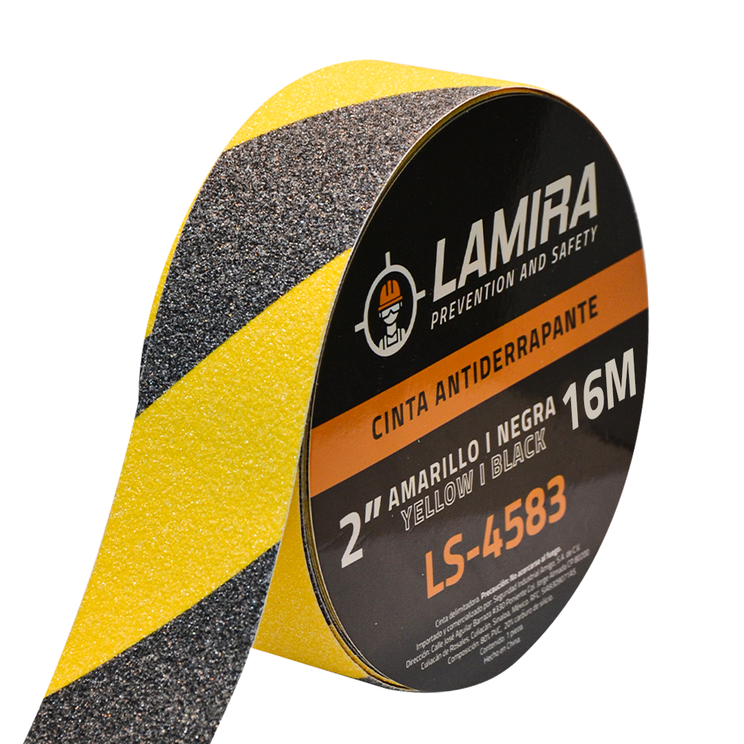 Cinta Antiderrapante 2" LAMIRA Negro/Amarillo LS-4583 16 m - 1