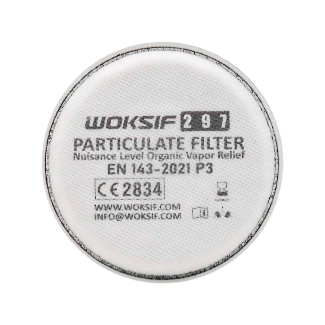 FILTRO POLIPROPILENO PARA VAPORES ORGÁNICOS Y OZONO P100 297 WOKSIF (PIEZA).