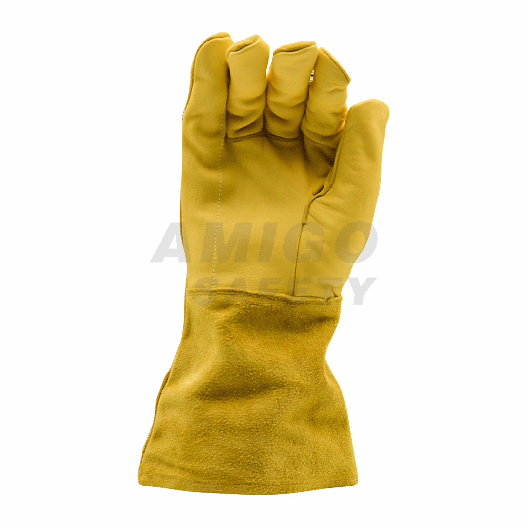 Guante Piel Búfalo Largo Lamira AS-4569 Amarillo LG - 2