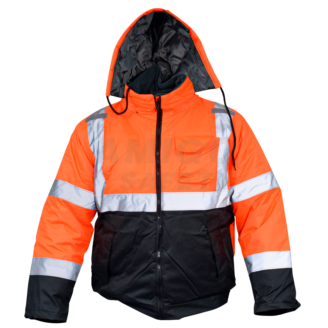 CHAMARRA CORTA OXFORD -20°C LAMIRA NARANJA/NEGRO LS-4610