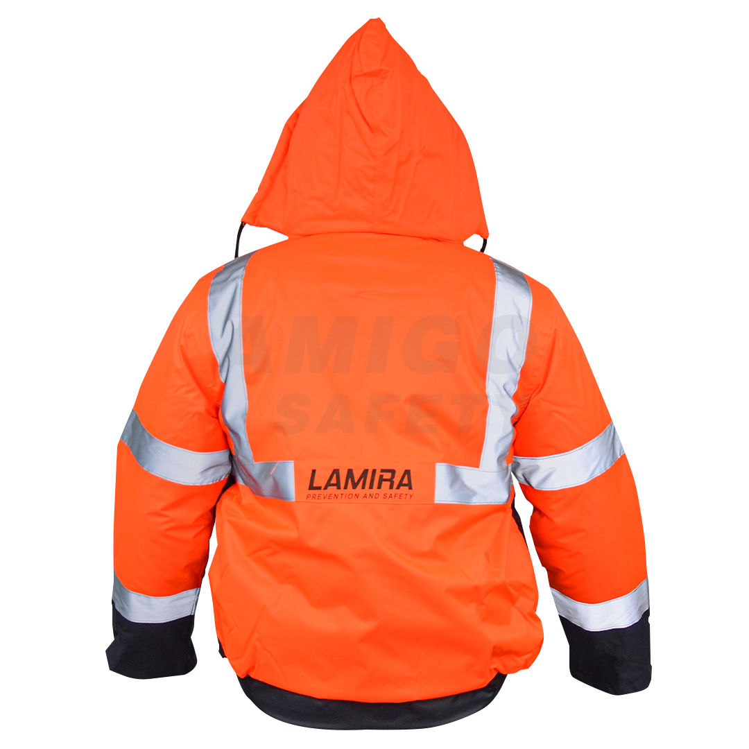 Chamarra Corta Oxford -20°C LAMIRA Naranja/Negro LS-4610 - 2