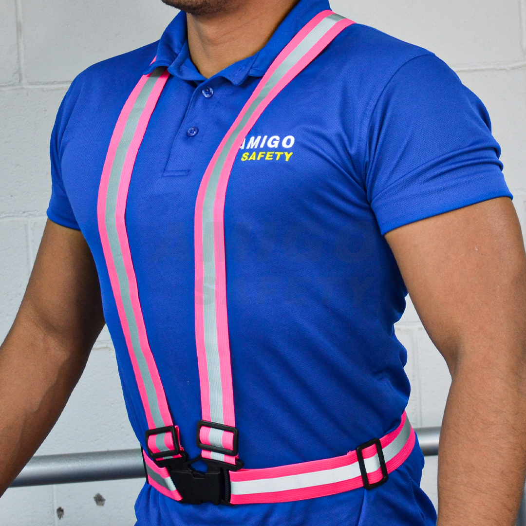 Chaleco Carrillero con Reflejante Alta Visibilidad Rosa LS-4550 Unitalla - 2