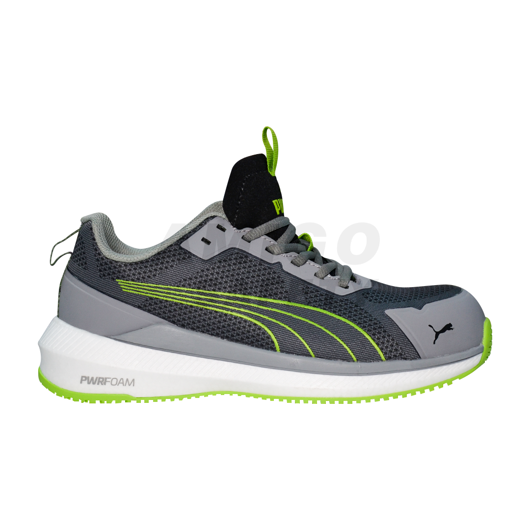 Zapato Tenis con Casco Dieléctrico Puma Safety Gris/Verde P314 - 0