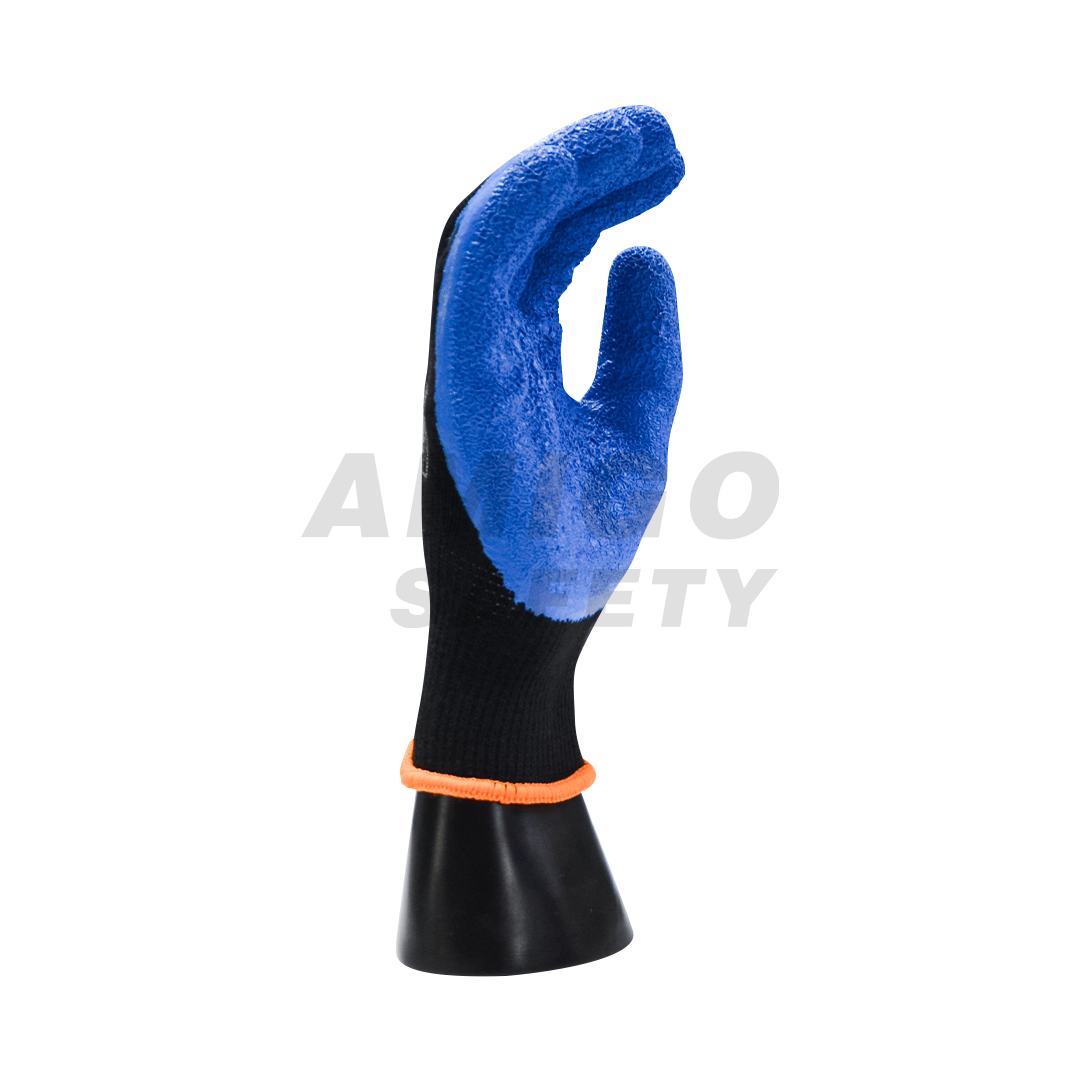Guante Poliéster Recubierto de Látex Granulado Lamira (Par) Negro/Azul LS-4601 - 1