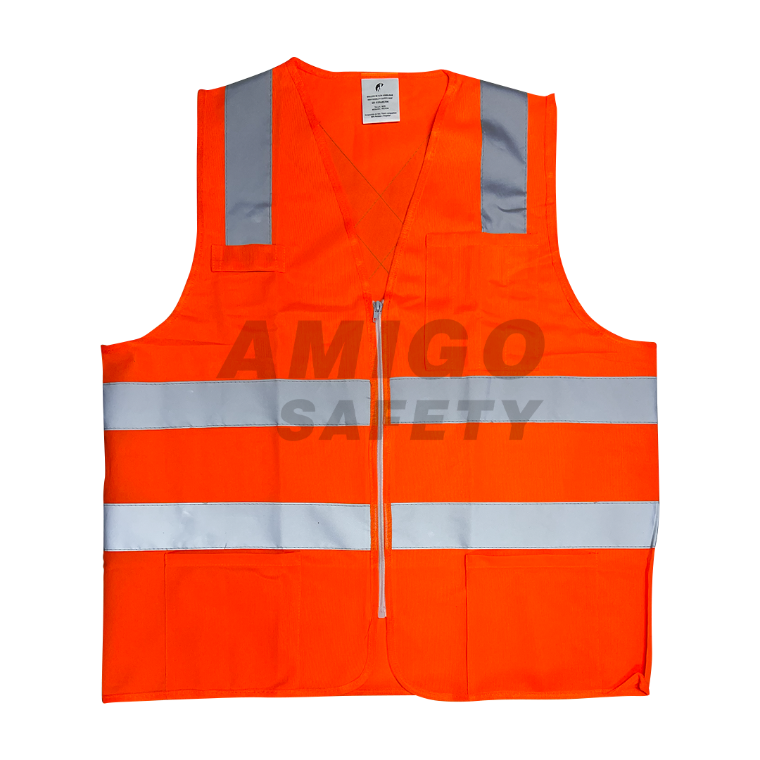 CHALECO TRICOT SENCILLO ALTA VISIBILIDAD JYRSA NARANJA ECO-1139ANCR