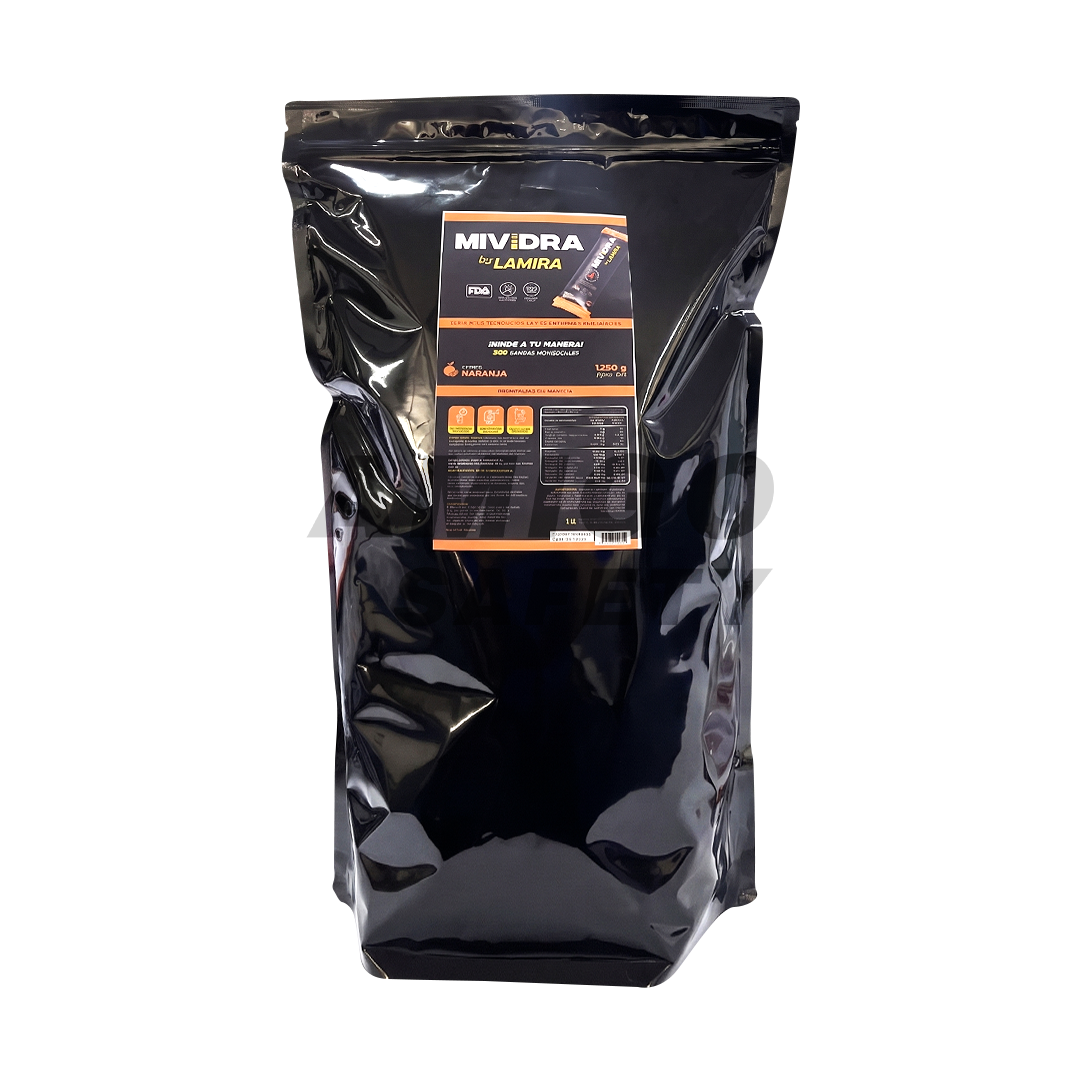 BEBIDA HIDRATANTE SIN AZÚCAR (EMPAQUE CON 250 SOBRE PARA 600 ML) MIVIDRA NARANJA 5 G