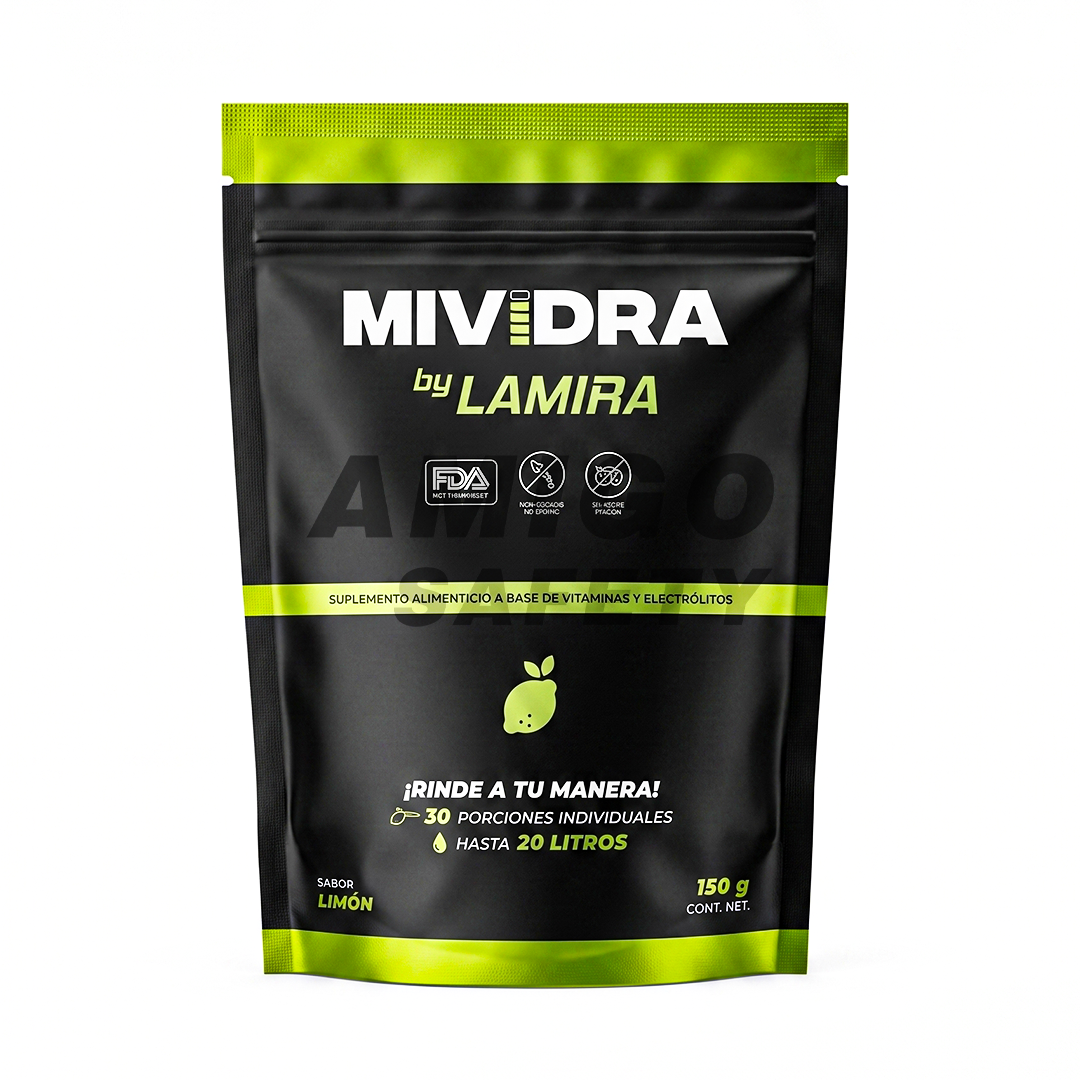 BEBIDA HIDRATANTE SIN AZÚCAR SOBRE PARA 20 L MIVIDRA LIMÓN 150 G