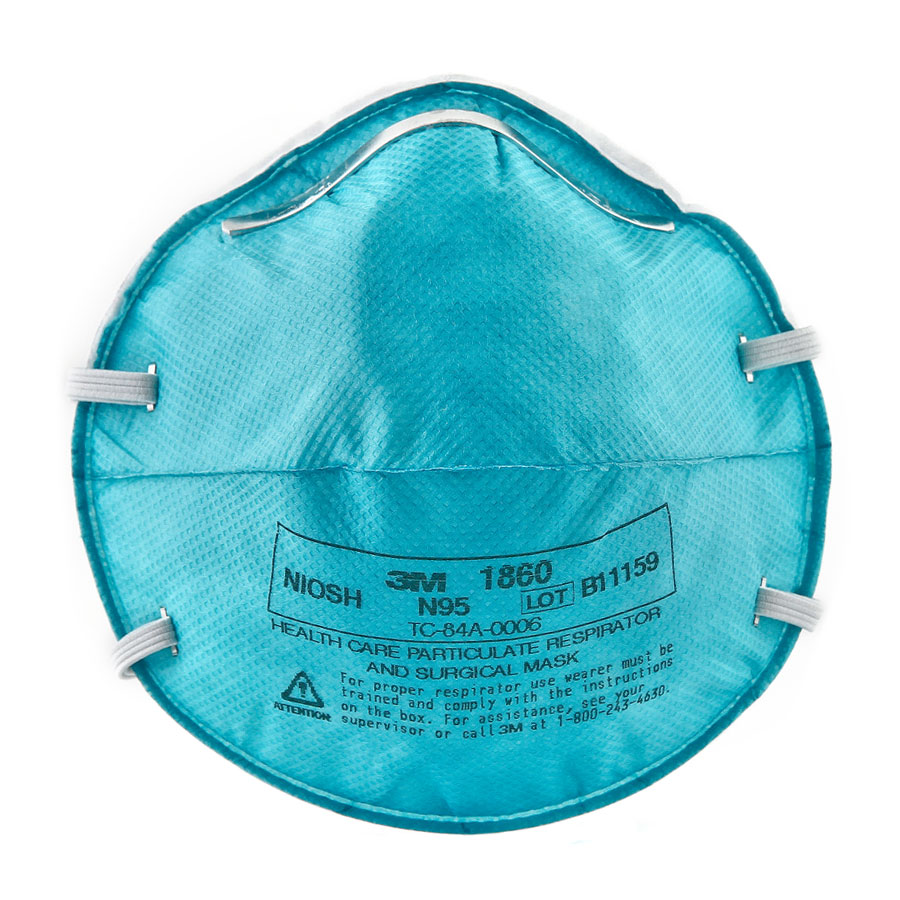 Respirador Desechable Médico para Partículas NIOSH N95 1860 3M (Pieza) Azul 70070612364 … - 0